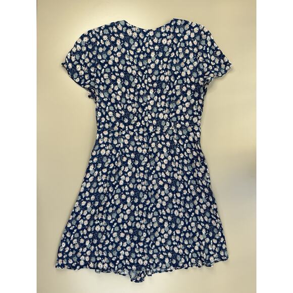 Madewell Floral Button Wrap Mini Dress Womans 10 French Blue Boho Cottagecore‎ - Picture 14 of 15